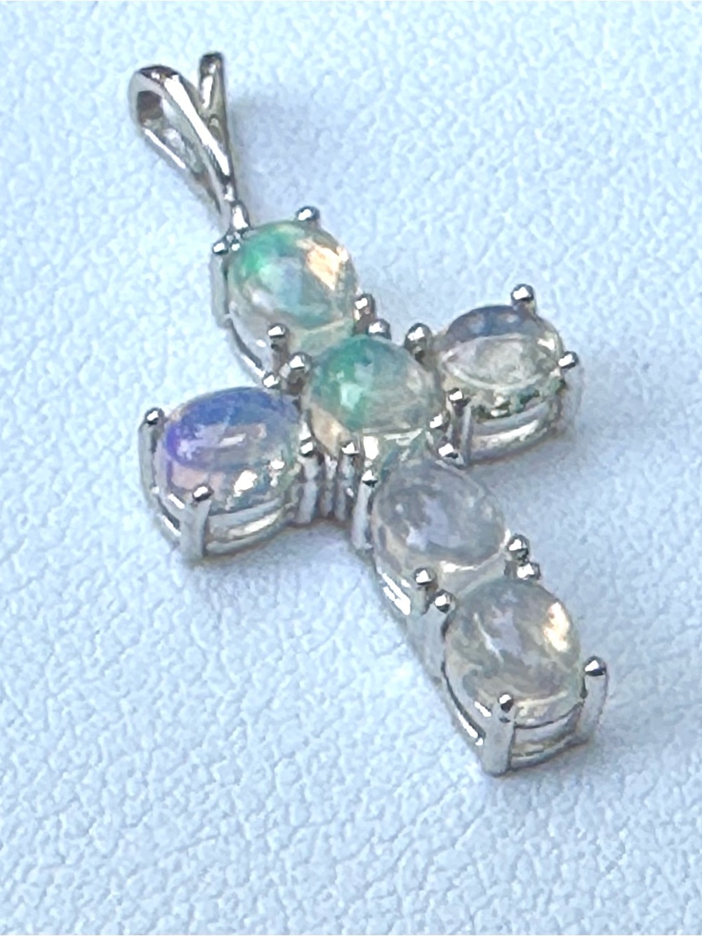 Opal Cross Pendant, Sterling Silver, BRAND NEW